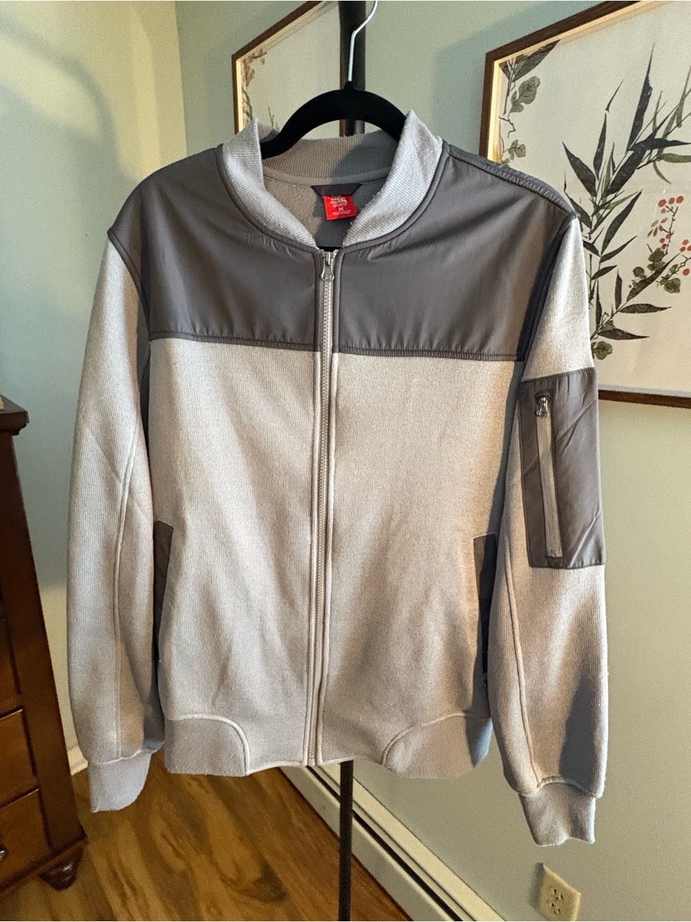 EMS Men's Grey Bomber Jacket with Contrast Panels